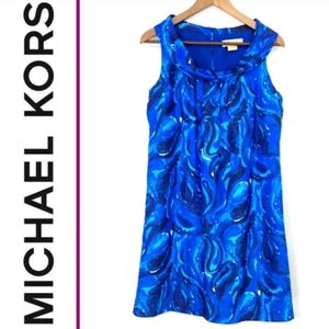 Michael Kors Surf Blue Sleeveless Sheath Dress